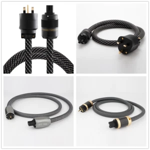 12AWG HiFi Power Cable OFC Copper Cord US EU UK Schuko Supply Mains Audio Wire - Picture 1 of 34