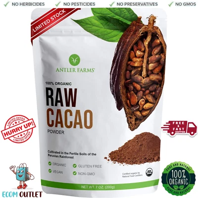 100% Pure Organic Raw Cacao Powder, 40 servings, 200g - Vegan, Gluten Free,Culti - Image 1 of 4