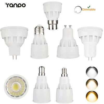 Dimmable Cob Led Spotlight Bulb Warm Light White Brightest Neutral Lamps E27 RP - Image 1 of 4