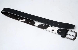 Real Cow Hide Hair ON Leather Men / Women Belt Size 32" Trouser Jeans Belt-062 - Picture 1 of 3