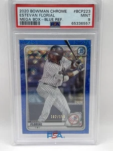 2020 Bowman Chrome Mega Box Blue Ref /150 Estevan Florial #BCP223 PSA 9 MINT - Picture 1 of 3