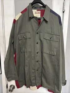 Tommy Jeans MTommy Hilfiger  American flag back army green front Size XL - Picture 1 of 9