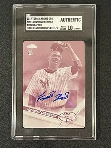 Domingo German 2017 Topps Chrome Rookie Auto Printing Plate 1/1 SGC Authentic  - Picture 1 of 2