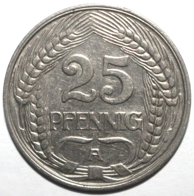 German Empire 25 Pfennig Coin 1911 A Berlin KM# 18 Germany Twenty-Five - Image 1 of 2