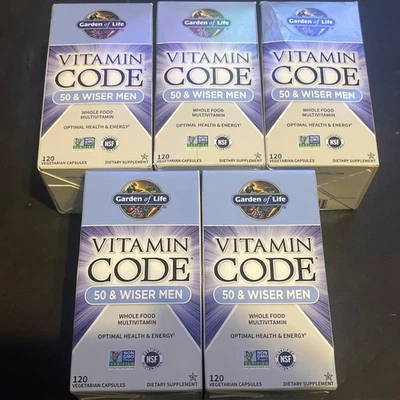Garden of Life Vitamin Code 50 Wiser Men 120 cápsulas vegetarianas 5 cajas 5/2026 Foto 1 de 2