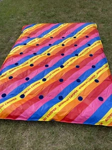 Vintage American Camper Brand Double Air Mattress Rainbow Design - Picture 1 of 4