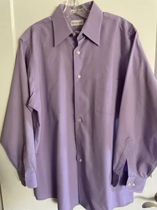 Van Heusen Shirt Men's Reg 16, 32/33 Purple Long Sleeve Button Up Free Shipping - Picture 1 of 5