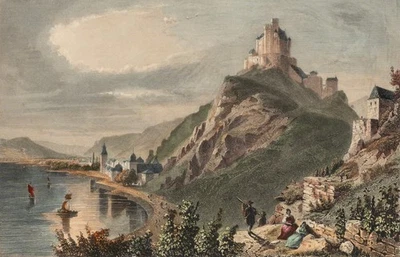 KOLB (*1818) nach LANGE (*1808), Braubach und die Marxburg, Sst. Romantik - Bild 1 von 4
