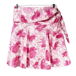 Anthropologie TABITHA Pink & Cream Floral Pattern Tie Waist A-Line Skirt Size 2 - Picture 1 of 3