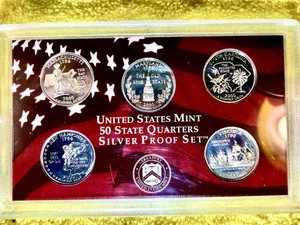 2000 S SILVER Proof State Quarter Set• With Box & COA•5 Encased Silver Proof• - Picture 1 of 5