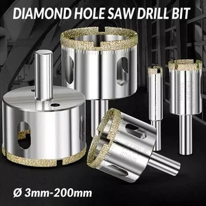Dia 3mm-200mm Diamond Hole Saw Drill Bit Cutter Glass Ceramic Tile Cutting Tool - Picture 1 of 12
