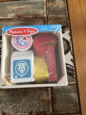 Melissa & Doug Wooden Play Food Groups Milk & Dairy Pretend Play Set NEW - Image 1 of 2