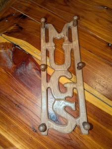 Vintage Wooden Mug Rack - Picture 1 of 2