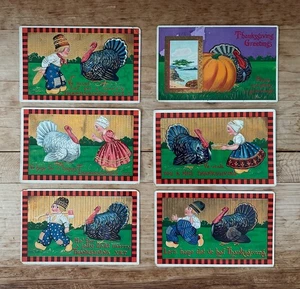 Erntedank Postkarte Barton Spooner antik geprägt 7125 Holländer Set 6 Deutschland - Bild 1 von 14