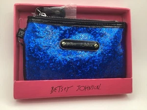 Betsy Johnson Blue Sparkle Coin Purse - Picture 1 of 5