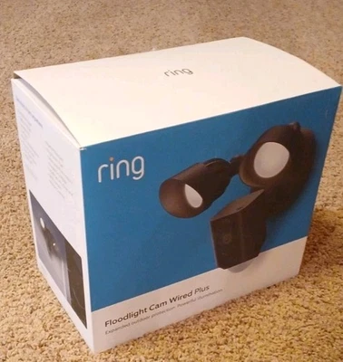 Ring Floodlight Cam Wired Plus Outdoor Wired Full HD Surveillance Camera - Black - Image 1 of 4