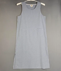 Vestido vintage Talbot Gingham Seersucker para mujer 14P azul blanco sin mangas años 80 - Imagen 1 de 13