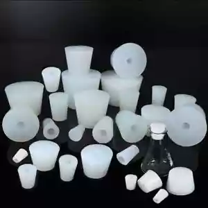 With Hole Airlock Valve Silicone Plug Test Tube Tapered Brew Wine Bottle Stopper - Bild 1 von 20