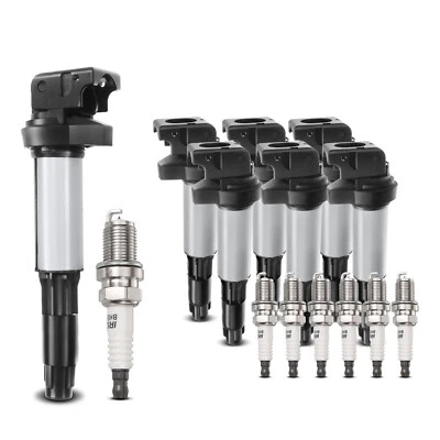 6x Ignition Coil+6x Spark Plug For BMW 1 SERIES 3 SERIES E46 E90-E93 5 SERIES E39 E60-E64 6 SERIES 7 SERIES - Image 1 of 3