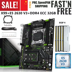 LGA 2011-v3 X99 Motherboard with Xeon E5 2630 V3 CPU 4*8GB DDR4 RAM Combo Kit - Picture 1 of 22