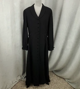 d.w. studio by David Warren New York Dress Womens 16 Black Button Up Shirt Maxi - Picture 1 of 10