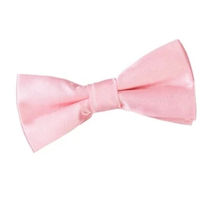 formelle vorgebundene Fliege aus Baby rosa Satin schlicht einfarbig für Jungen und Kinder von DQT - Bild 1 von 2