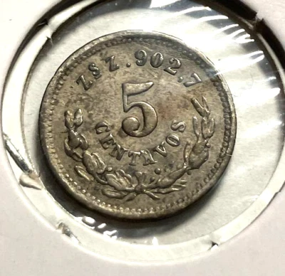 elf Mexico 5 Centavos 1888 ZsZ Silver  N052 - Image 1 of 2