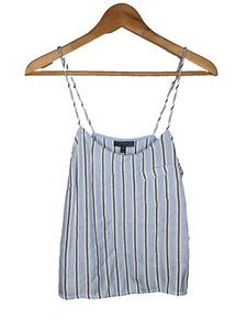 TOPSHOP Striped Camisole Top in Blue White and Black Size 2 - Picture 1 of 6