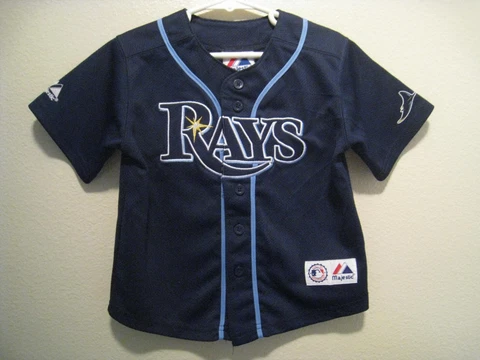 Majestic Tampa Bay #3 EVAN LONGORIA Jersey w/ Embroidered Rays Logo - Toddler 4T Cover