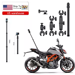Supporto Moto Bicicletta Selfie Stick per Insta360 X2 X3 X4 e DJI Action 2 3 4 - Foto 1 di 9