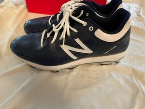 NEW BALANCE MENS PL4040N5 4040 V5 MOLDED LOW BASEBALL CLEATS NAVY WHITE Size 12 - Picture 1 of 6