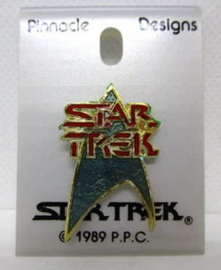 Vintage Star Trek Enterprise Pinnacle Designs Enamel Lapel Pin PPC 1989 - Picture 1 of 4