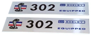 Emblemas de placa de aluminio cepillado 302 equipados con 2 estantes - Ford Mustang Fastback - Imagen 1 de 2