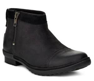 Nuevo en caja Botín UGG Attell Negro Impermeable Cuero/UGGlana Pura EE. UU. 8 Cremallera Lateral - Imagen 1 de 12