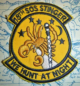 Patch - We Hunt At Night - 18th SOS - AC-119 Stinger Gunship - Vietnam War, 2823 - Bild 1 von 2