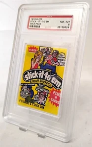 Vintage Fleer Stick-It-To-Em Insult Stickers Sealed Graded Wax Pack PSA 8 NM-MT - Picture 1 of 3