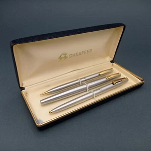 SHEAFFER FLIGHTER IMPERIAL STYLIST WHITE DOT FOUNTAIN PEN 14K F NIB WRITING SET - Picture 1 of 15