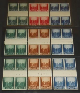 Vatican 1942-45 Jesus I Have Compassion set of 9 in gutter blocks NH - Picture 1 of 2