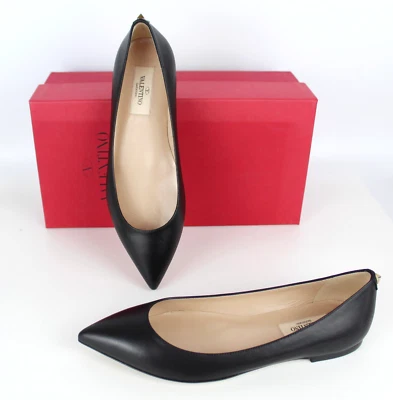 NUEVO Valentino Garavani One Rockstud Zapatos Planos de Ballet, Negro, EU 36 Foto 1 de 4