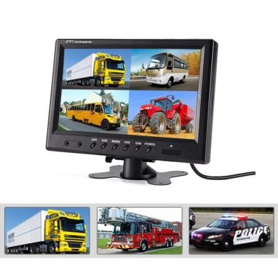 9" TFT LCD 4 Split Quad Video Display Car Rear View Monitor for Reverse Camera  - Image 1 of 4