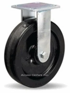 R-528-P 8" x 2" Hamilton Medium Duty Rigid Plate Caster, Phenolic Wheel - Picture 1 of 2