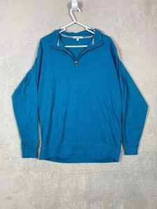 Peter Millar Heather Interlock Quarter Zip Pullover Sweater Mens Size XL Blue - Picture 1 of 5
