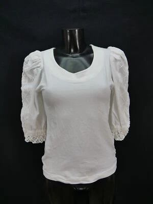 Gr.36 Trachtenbluse C&A Landhaus weiß Stretch sagenhafter Spitze Bluse TB3122 - Bild 1 von 4