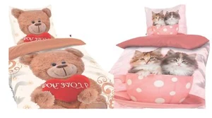 Kinderbettwäsche Katze Katzen Kätzchen Bär Bären Bärchen Wende Bettwäsche135x200 - Bild 1 von 4