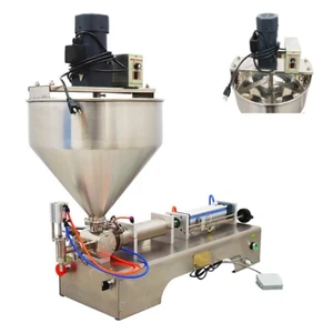 110V 50-500ml Vertical Paste Liquid Filling Machine Mixing Hopper Piston Filler - Picture 1 of 24
