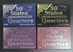 1999 50 States Commemorative Quarters - Denver -Philadelphia-Gold-PLATINUM SET - Picture 1 of 8