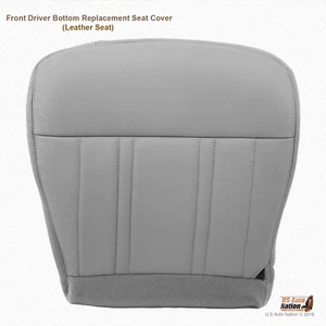 1997 Ford F150 Lariat Driver Side Bottom Replacement Leather Seat Cover Med Gray - Bild 1 von 10