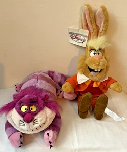 Peluche chat vintage Disney Store lièvre de mars et Cheshire d'Alice au pays des merveilles - Photo 1/15