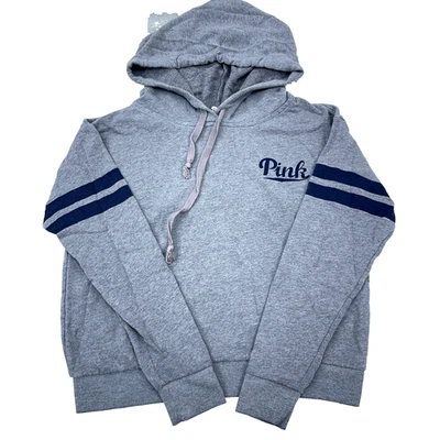 Victoria Secret Sudadera con Capucha Mujer Pequeña Gris Sudadera Suéter Rayas Brezo Fino Foto 1 de 4