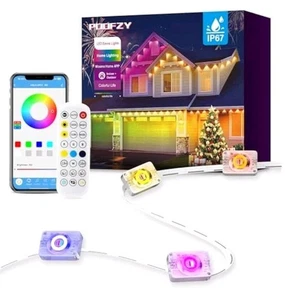 Poofzy 200ft RGB+IC Smart Outdoor Permanent Lights Waterproof App/Remote Control - Picture 1 of 8